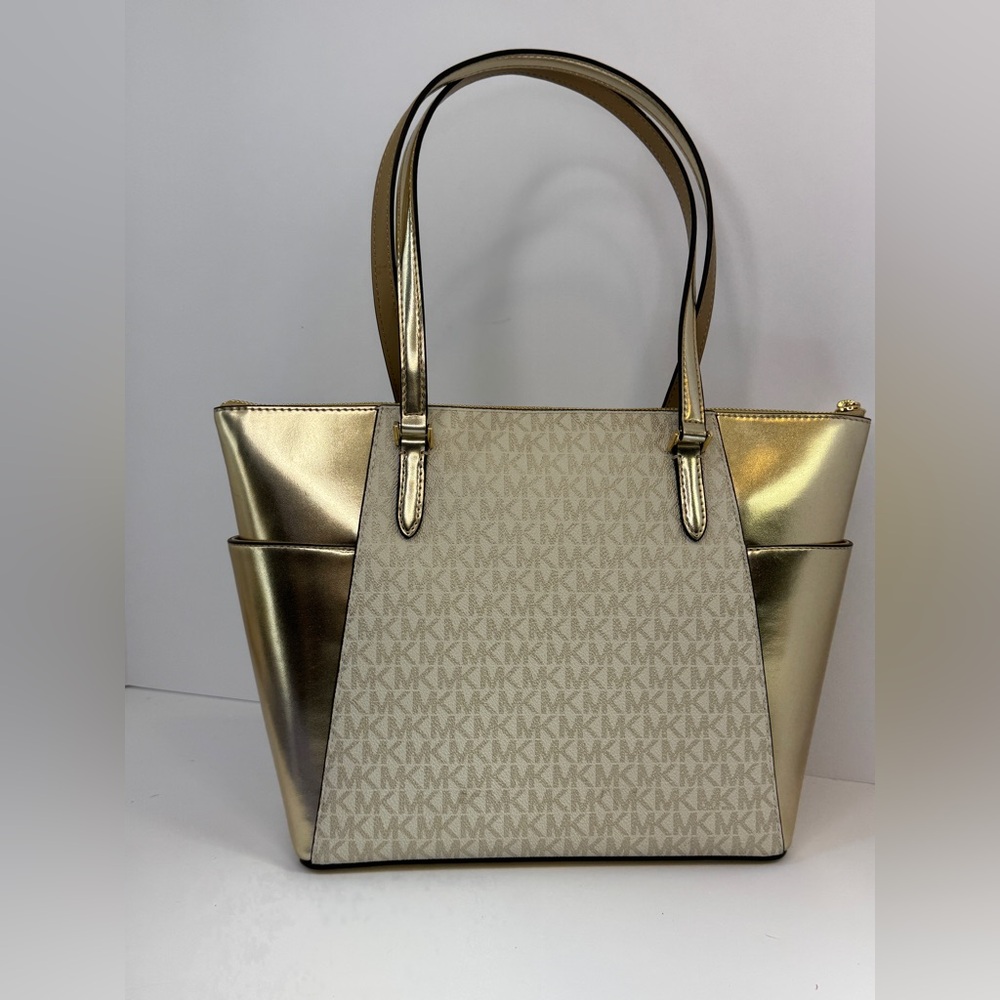 Michael Kors Charlotte Large Pale Gold Tote Bag - Picture 3 of 8